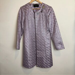 MOSHITA Couture Women’s 12 Jacket Evening Formal Long Lined Coat Jeweled Purple